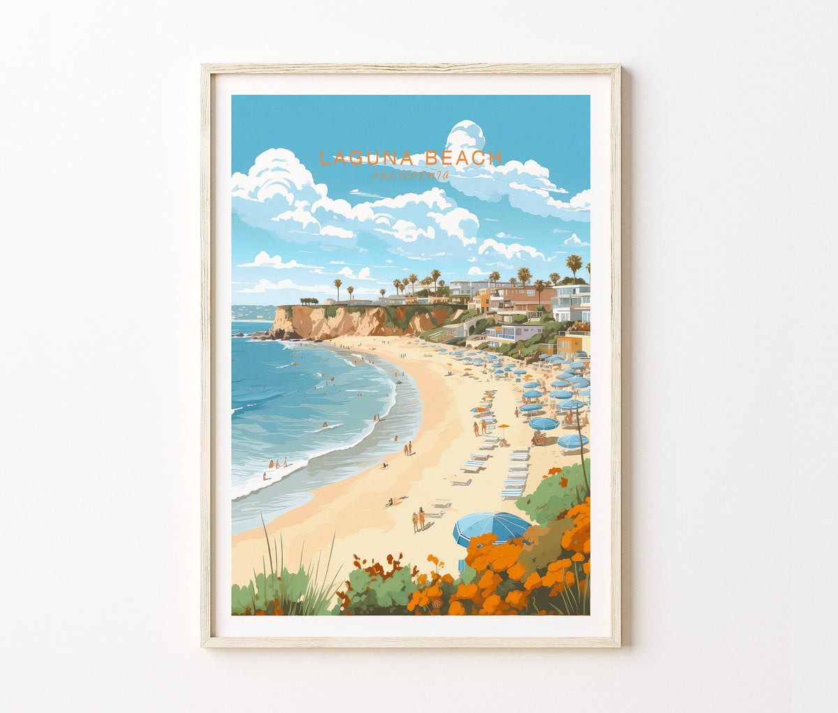 Laguna Beach Travel Poster – California Wall Art Print