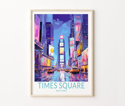 Times Square Travel Poster – New York Wall Art Print