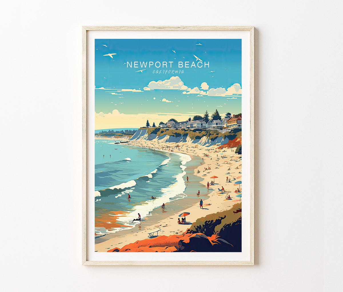 Newport Beach Travel Poster – California Wall Art Print