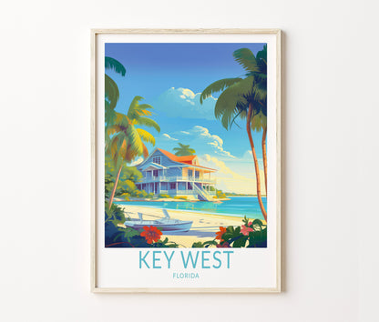 Key West Island Travel Poster – Florida Wall Art Print