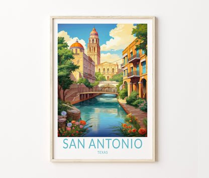 San Antonio Travel Poster – Décor Wall Art Print
