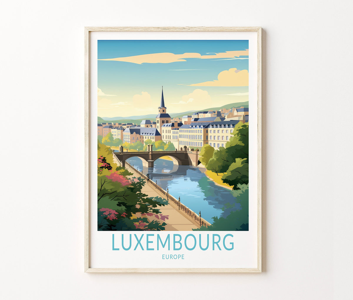 Luxembourg Travel Poster – Europe Wall Art Print