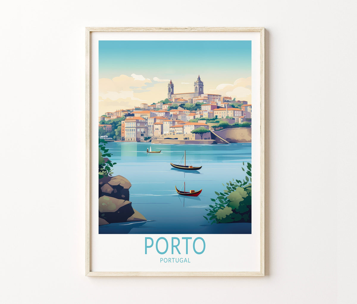 Porto Travel Poster – Lisbon Braga Wall Art Print