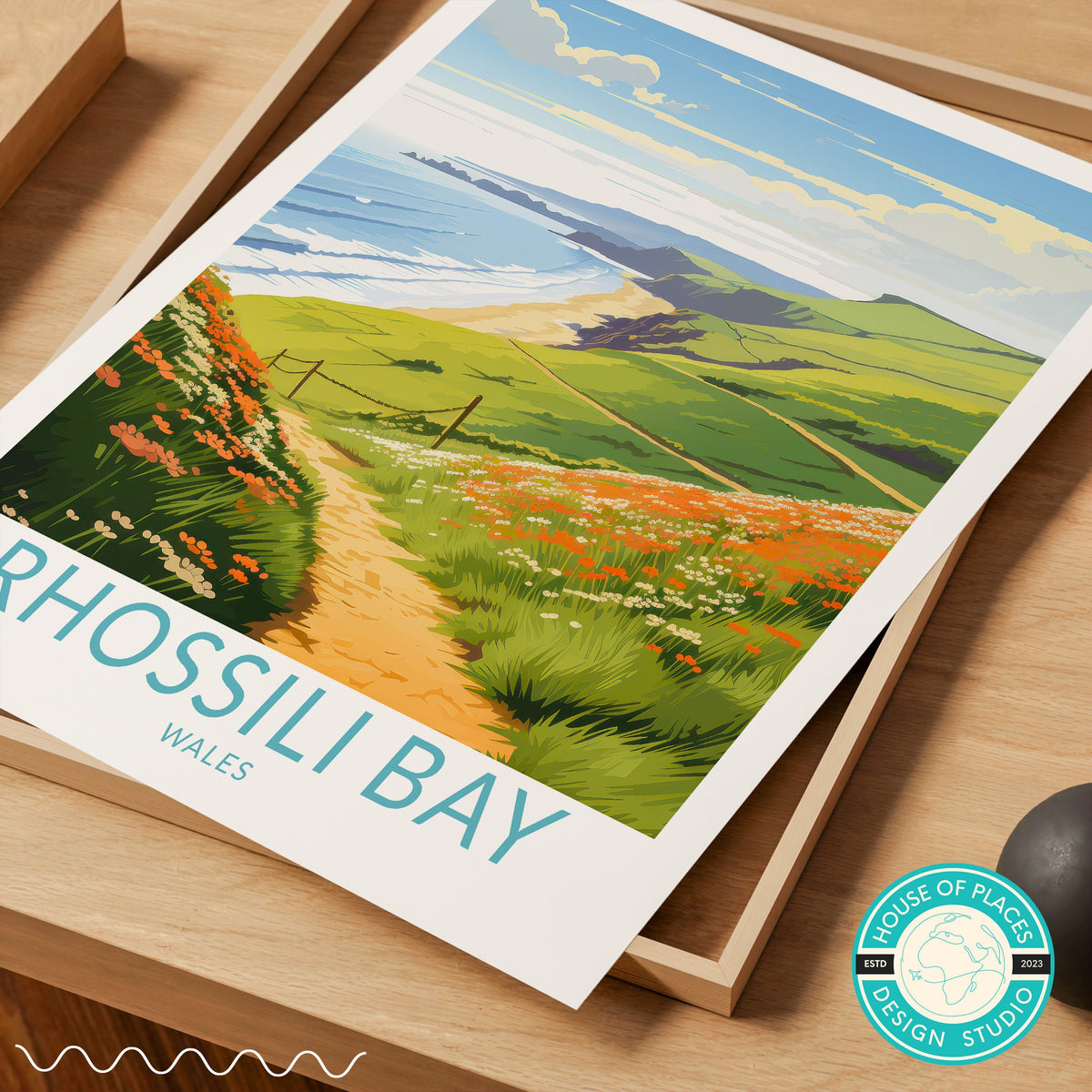 Rhossili travel poster – view 6