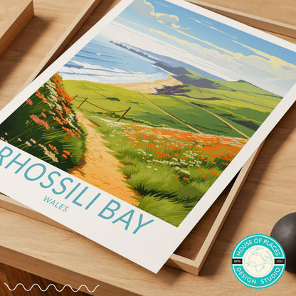 Rhossili travel poster – view 6
