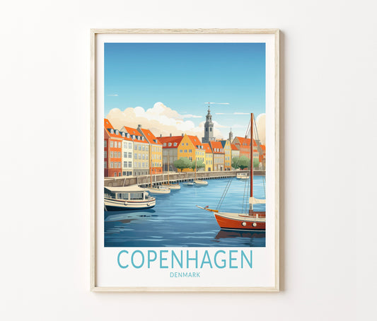 Copenhagen Travel Poster – Denmark Wall Art Print