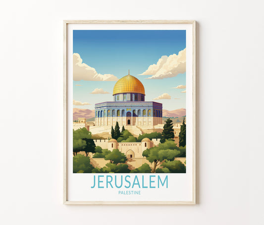Jerusalem Travel Poster – Palestine Wall Art Print