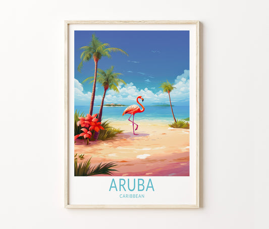 Aruba Beach Travel Poster – Aruba Wall Art Print