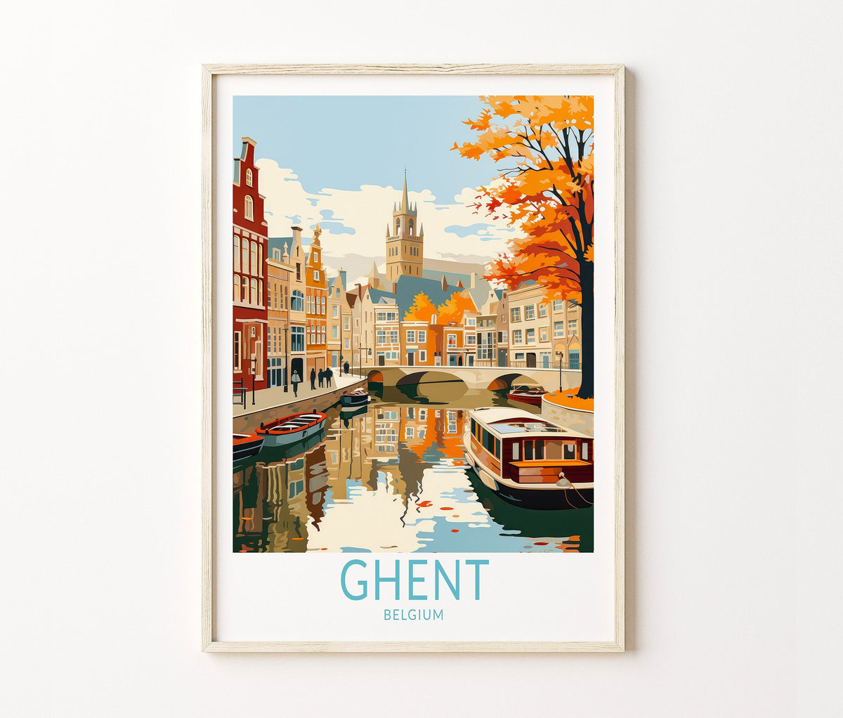 Ghent Travel Poster – Postcard Wall Art Print
