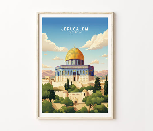 Jerusalem Travel Poster – Palestine Wall Art Print