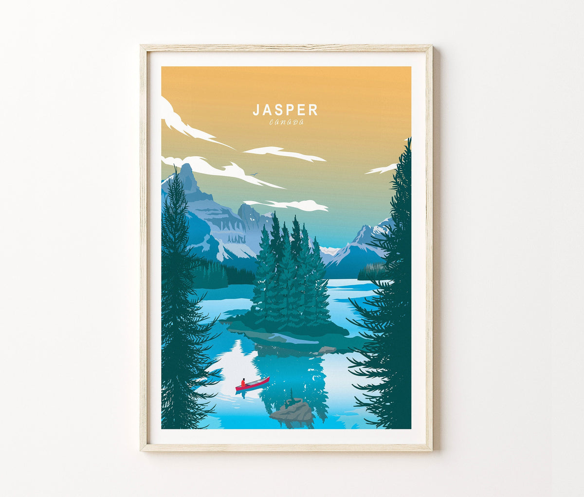 Jasper National Park Travel Poster – Parks Postcard Wall Art Print