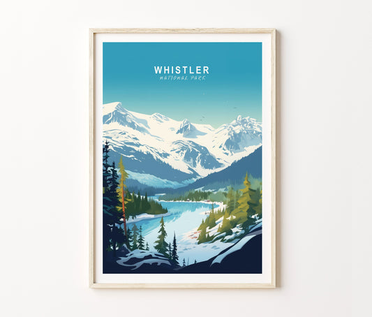 Whistler Canada National Park Travel Poster – Parks Wall Art Print