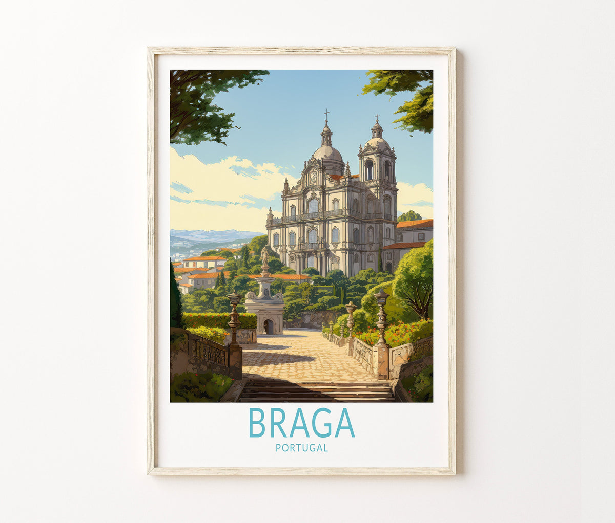 Braga Travel Poster – Portugal Wall Art Print