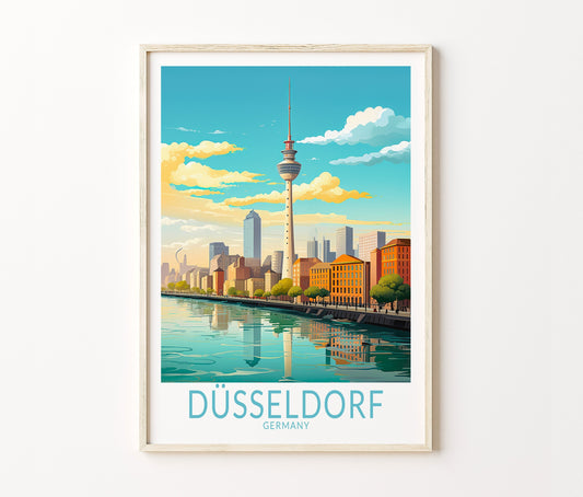 Düsseldorf Travel Poster – Germany Wall Art Print