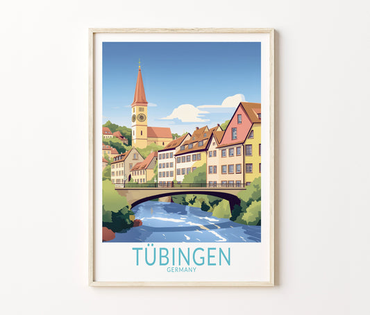 Tübingen Travel Poster – Tubingen Décor Wall Art Print