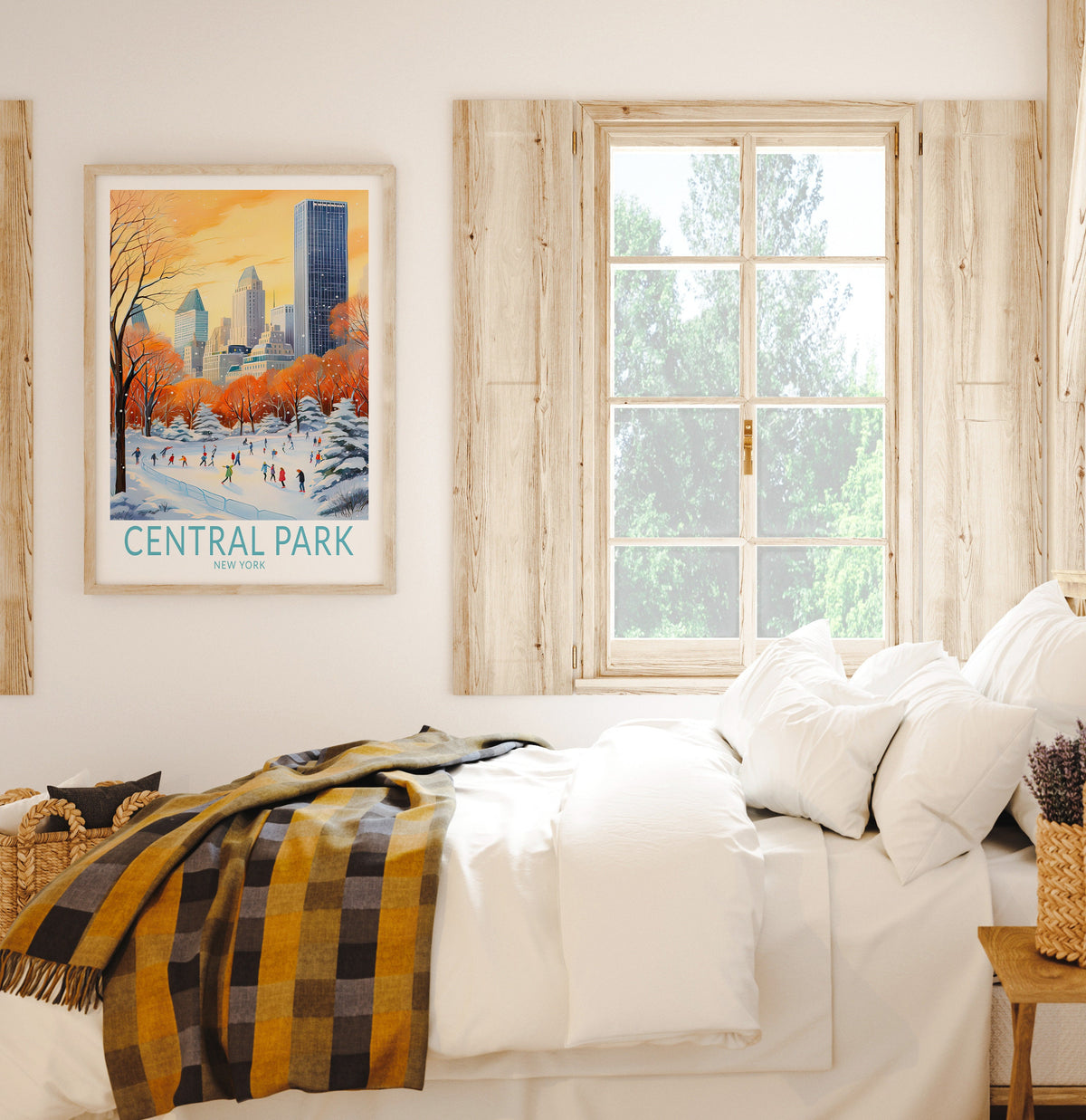 New York Central Park Ice Skating travel poster – view 3