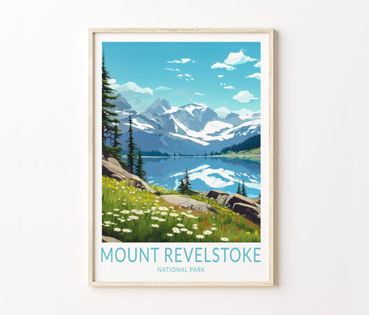 Mount Revelstoke National Park Travel Poster – Parks Postcard Wall Art Print