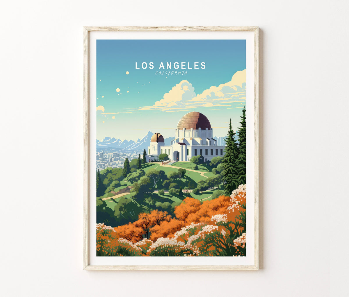 Los Angeles Travel Poster – Griffith Observatory Wall Art Print