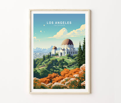 Los Angeles Travel Poster – Griffith Observatory Wall Art Print