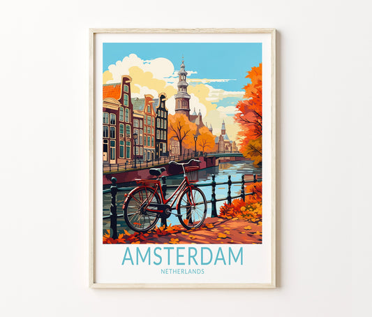 Amsterdam Travel Poster – Postcard Wall Art Print