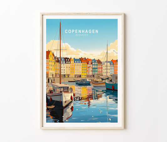 Copenhagen Travel Poster – Denmark Wall Art Print