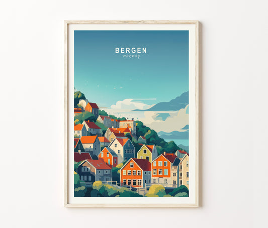 Bergen Travel Poster – Trendy Wall Art Print