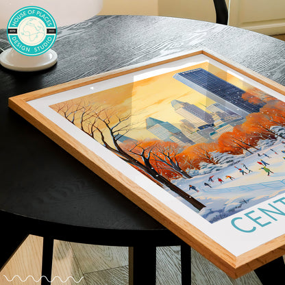 New York Central Park Ice Skating travel poster – view 4