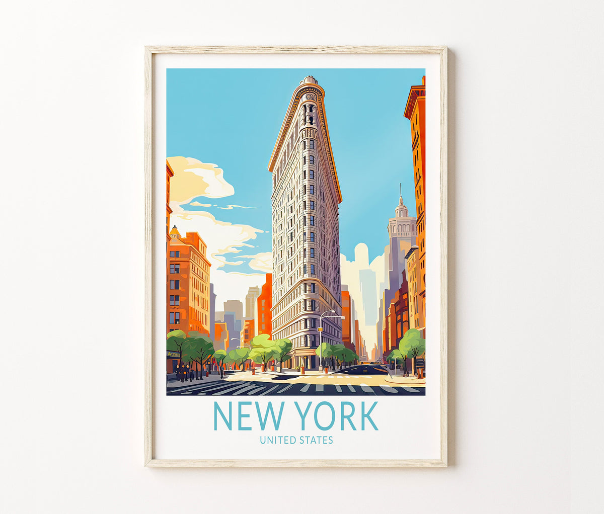 Flatiron Building Travel Poster – New York Wall Art Print