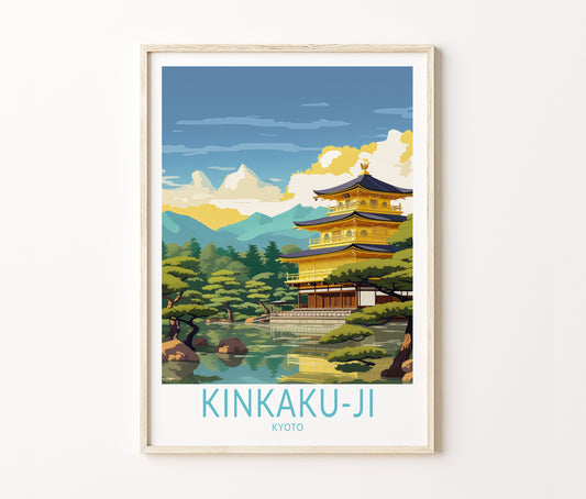 Kinkaku-ji Kyoto Travel Poster – Fuji Wall Art Print