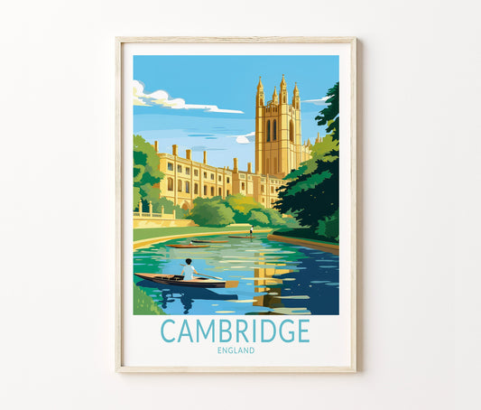 Cambridge Travel Poster – Glance UK Wall Art Print