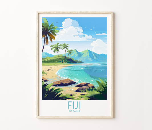 Fiji Oceania Travel Poster – Fiji Wall Art Print