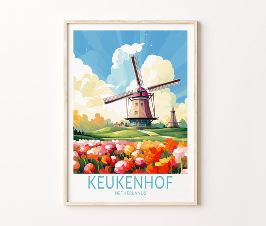 Keukenhof Travel Poster – Netherlands Wall Art Print