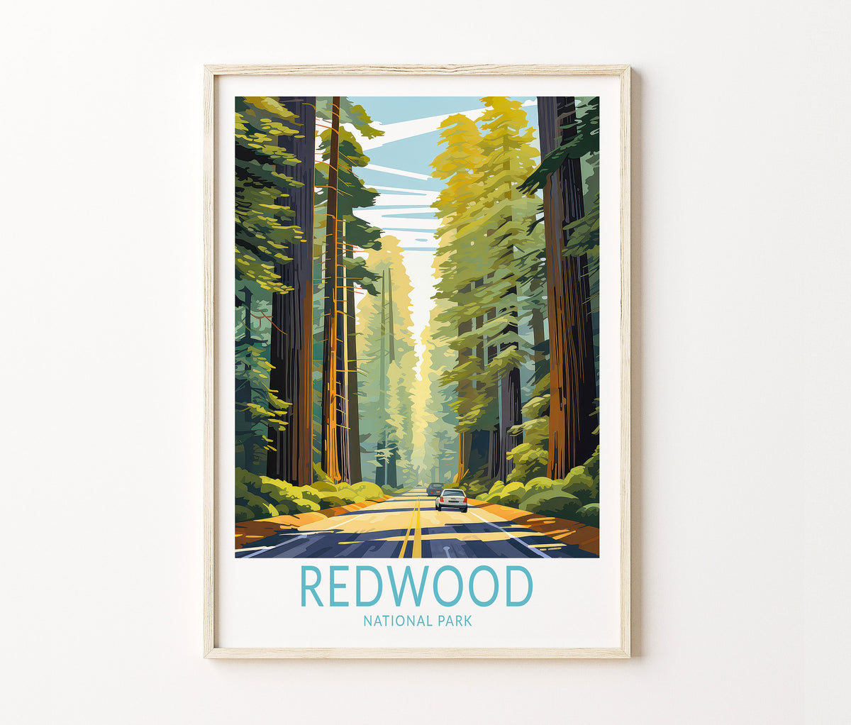 Redwood National Park Travel Poster – California Wall Art Print