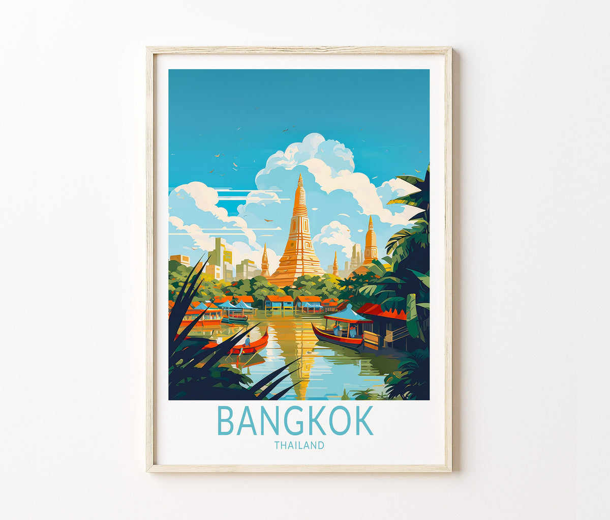 Bangkok Travel Poster – Thailand Wall Art Print