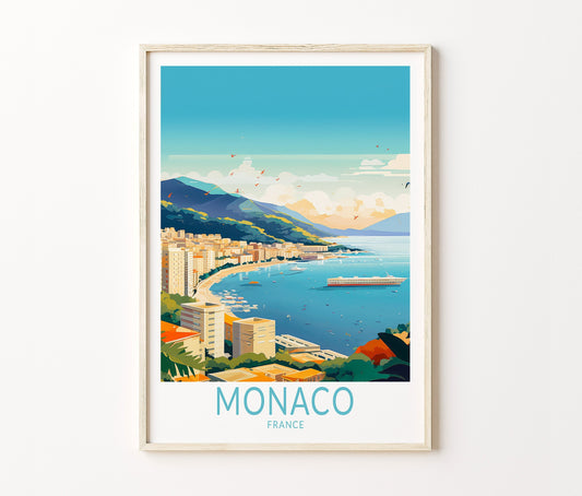 Monaco Travel Poster – Europe Wall Art Print