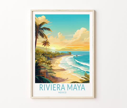 Riviera Maya Travel Poster – Mexico Wall Art Print