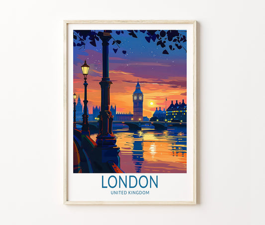 London Travel Poster – United Kingdom Wall Art Print