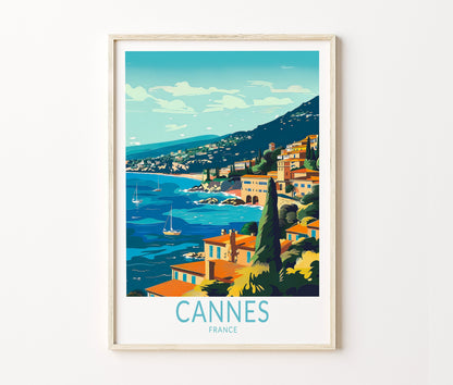 Cannes Travel Poster – French Riviera Wall Art Print