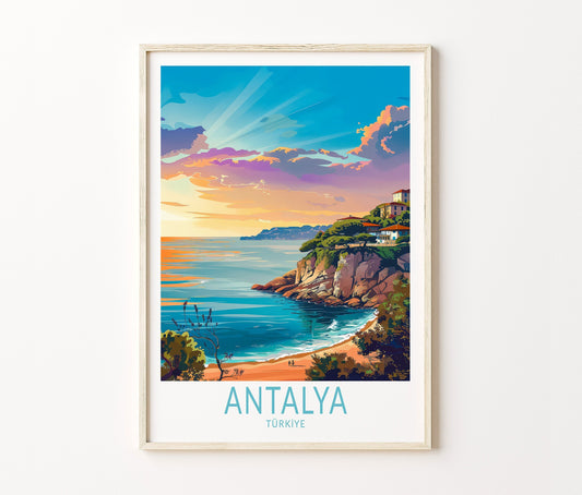 Antalya Travel Poster – Turkey Wall Art Print