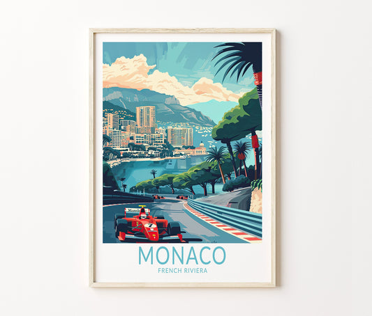 Monaco Travel Poster – French Riviera Wall Art Print