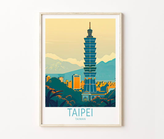 Taipei Travel Poster – Taiwan Wall Art Print