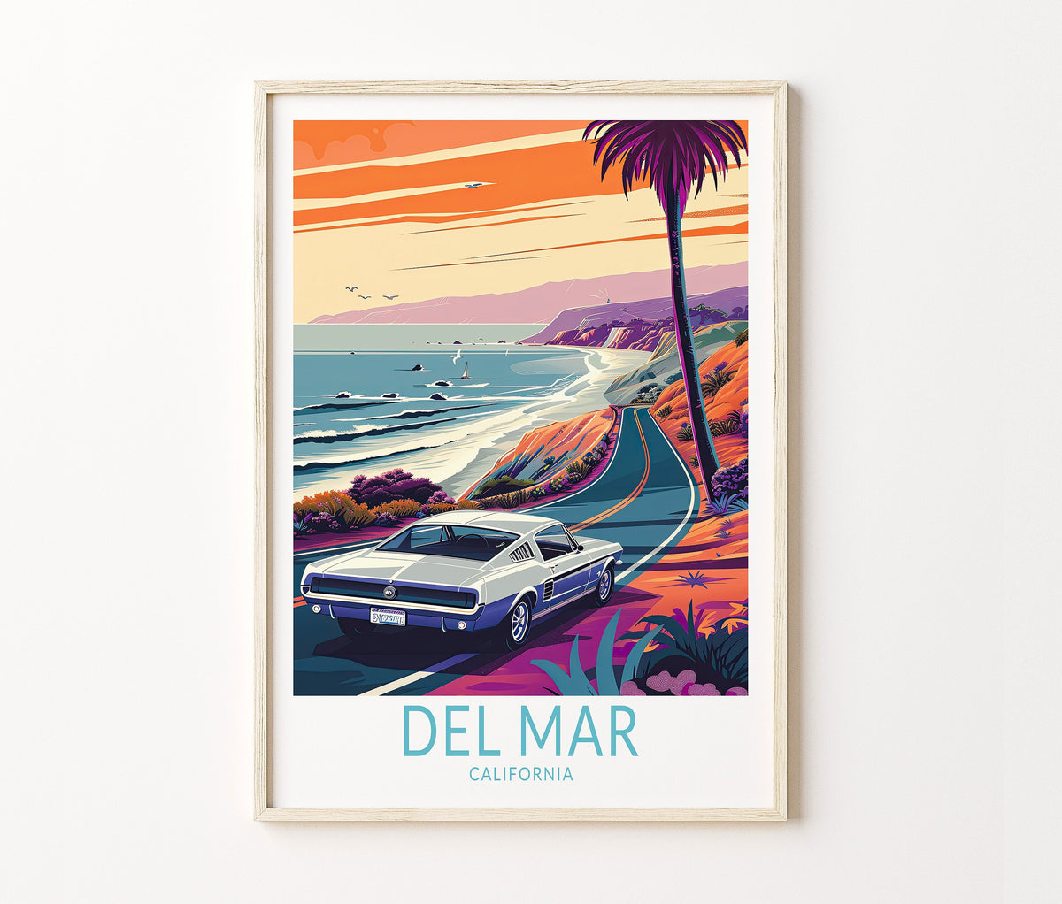 Del Mar San Diego Travel Poster – La Jolla Wall Art Print