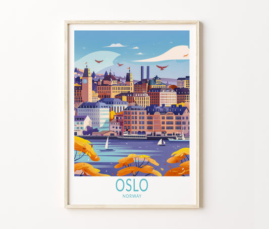Oslo Travel Poster – Norway Wall Art Print
