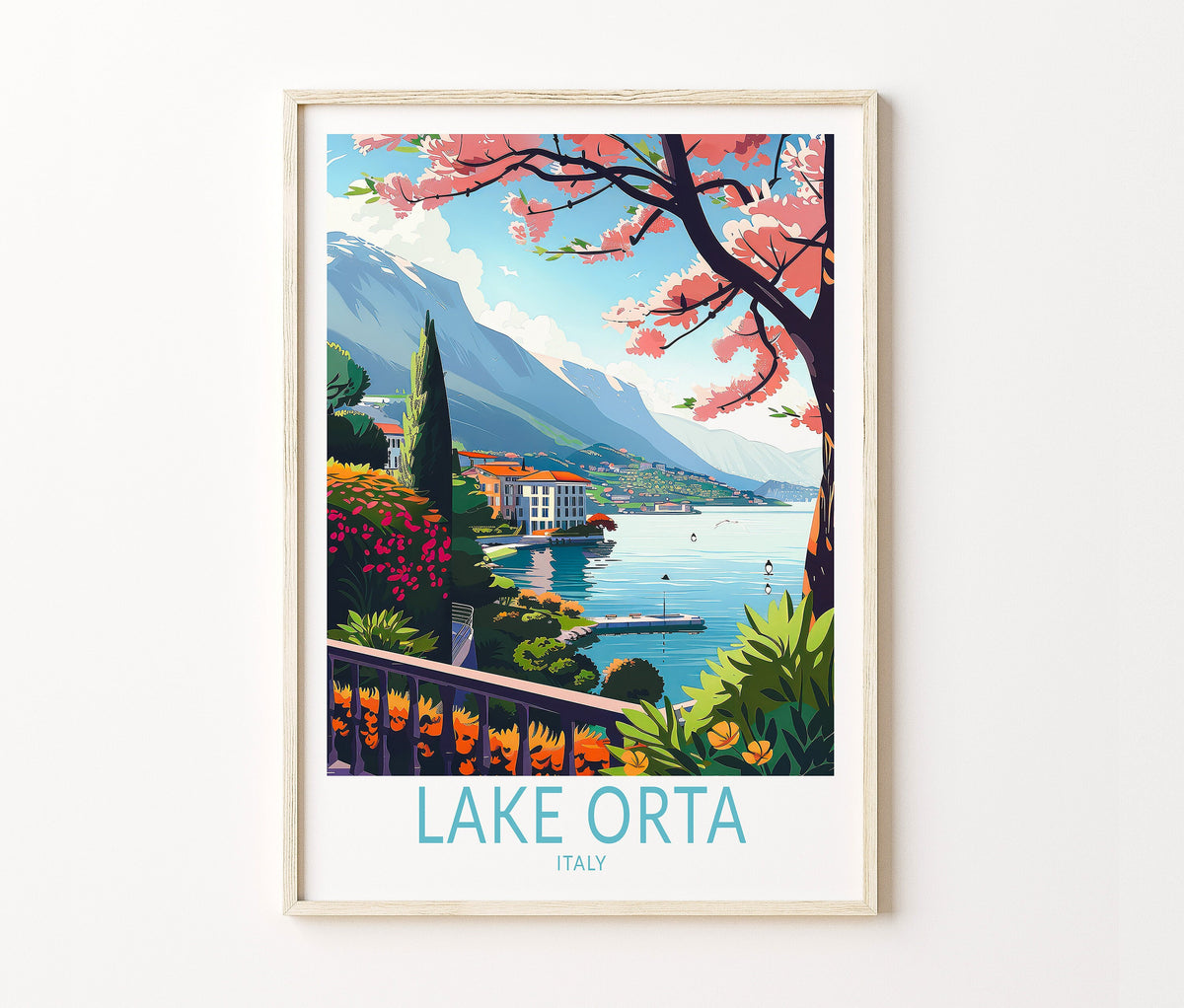 Lake Orta Travel Poster – Italy Wall Art Print