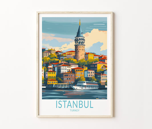 Istanbul Travel Poster – Big City Wall Art Print