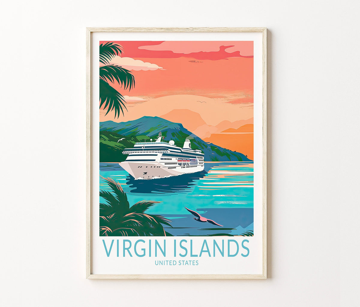Virgin Islands Travel Poster – USA City Wall Art Print