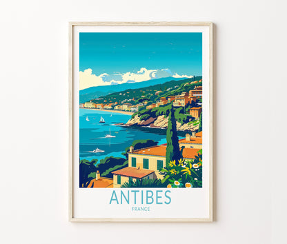 Antibes Travel Poster – Côte d’Azur City Wall Art Print