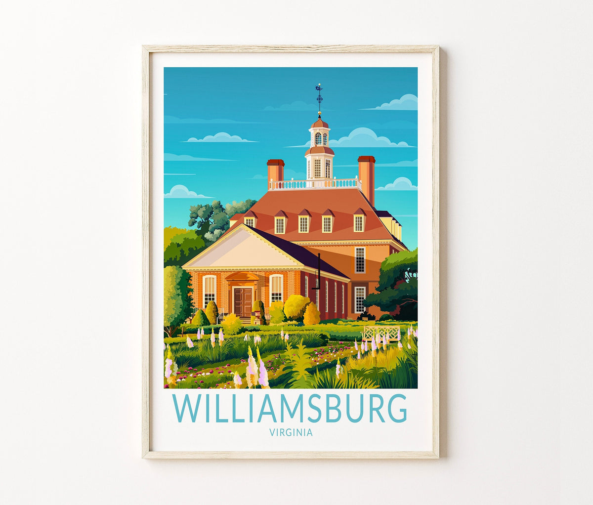 Williamsburg Travel Poster – Virginia Wall Art Print