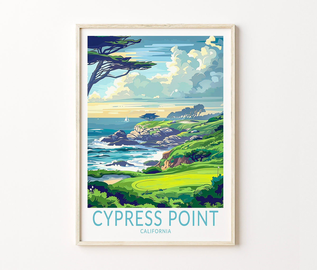 Cypress Point Travel Poster – California Wall Art Print