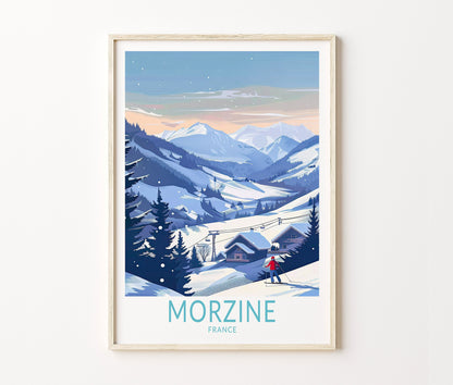 Morzine Travel Poster – Ski Holiday Wall Art Print